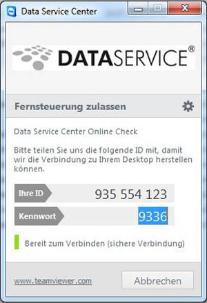 Data Service Support - Online Support Fernwartung